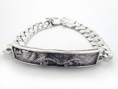 Men's Dragon Sterling Silver Chain Bracelet