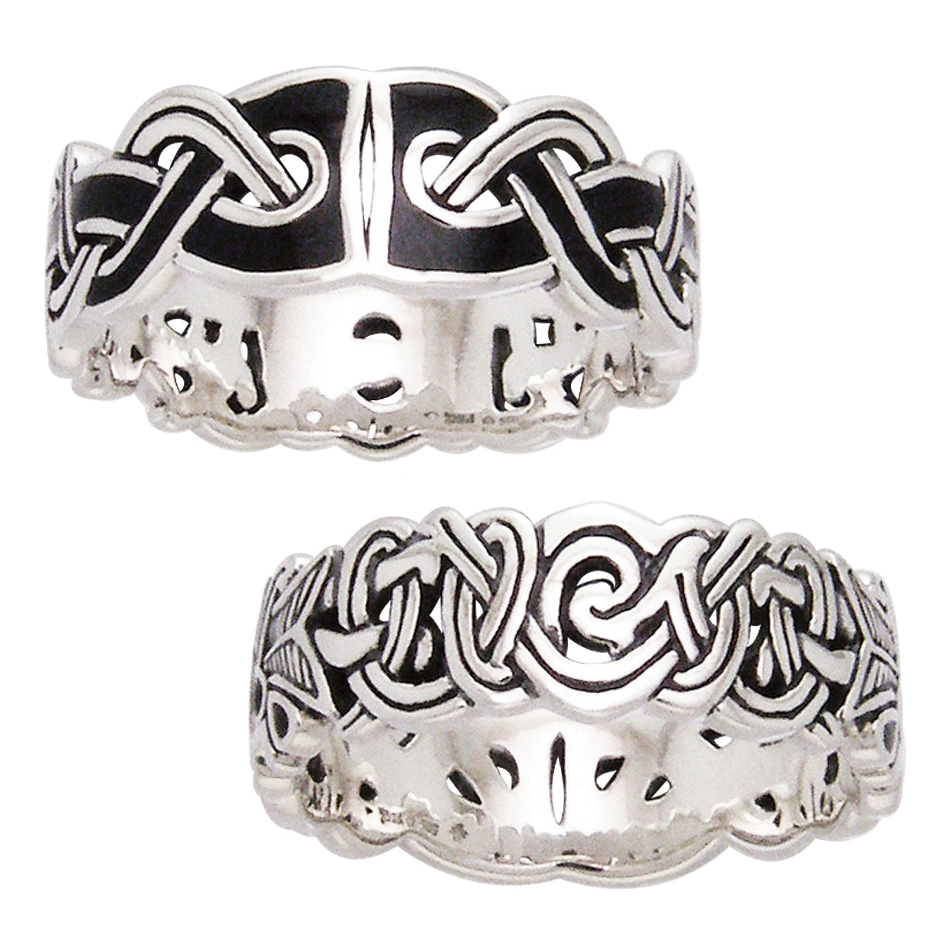 Borre Knot Viking Braided Wedding Band Ring in Sterling Silver