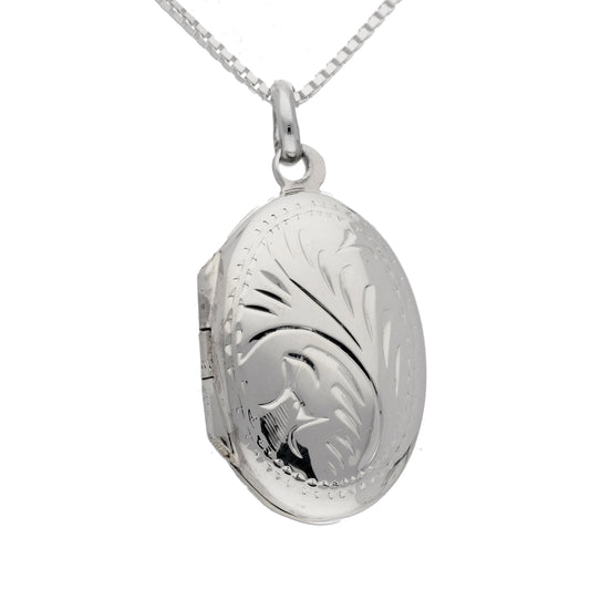 Small Childs Oval Classy Sterling Silver Locket Pendant 16" Necklace