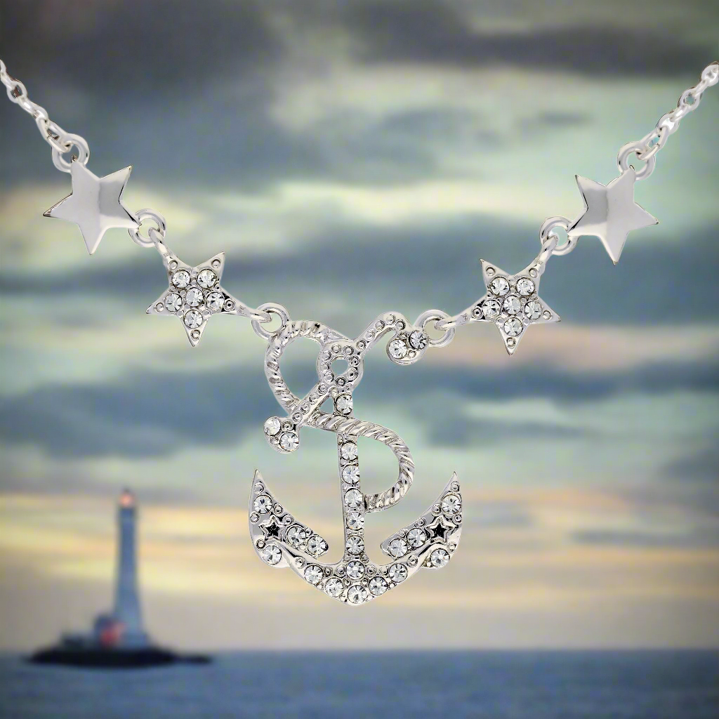 Sailing Under the Stars - Anchor Necklace Adjustable from 16" to 18" Necklace