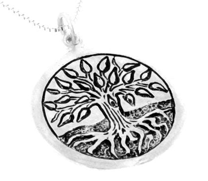 Mourie Sterling Silver Celtic Birth Charm Tree Pendant August 17 - September 8 - Silver Insanity