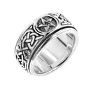 Sterling Silver Celtic Knot Pentacle Spinning Fidget Ring – Silver Insanity