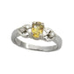 Platinum over Sterling Silver Genuine Citrine Oval Anti-Tarnish Ring - Silver Insanity